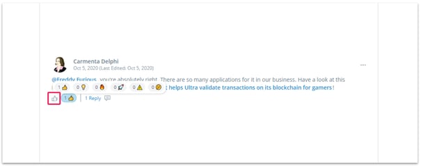Reactions on comments