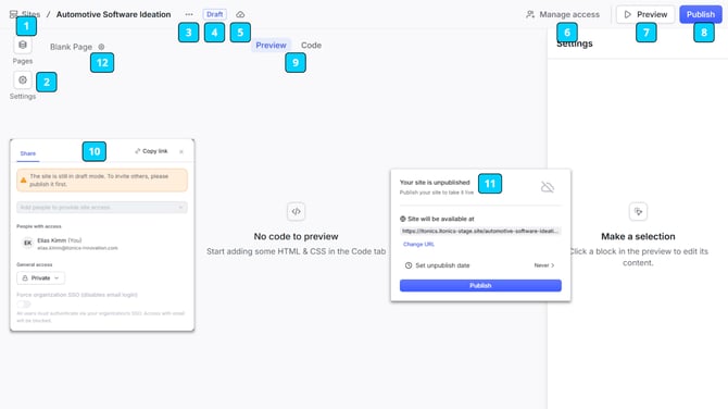 Image of Sites configuration window